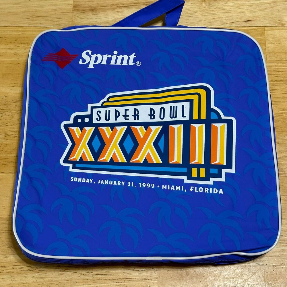 Superbowl XXXIII Commemorative Seat Cushion Broncos/Falcons 1/31/1999 Miami FL